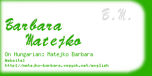 barbara matejko business card